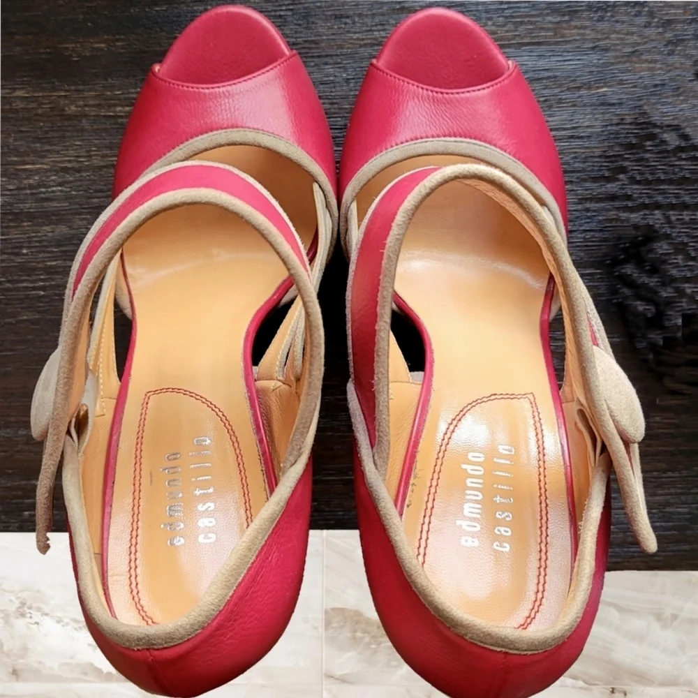 Edmundo CASTILLO PEEP TOE HEELS Like new - Picture 6 of 10